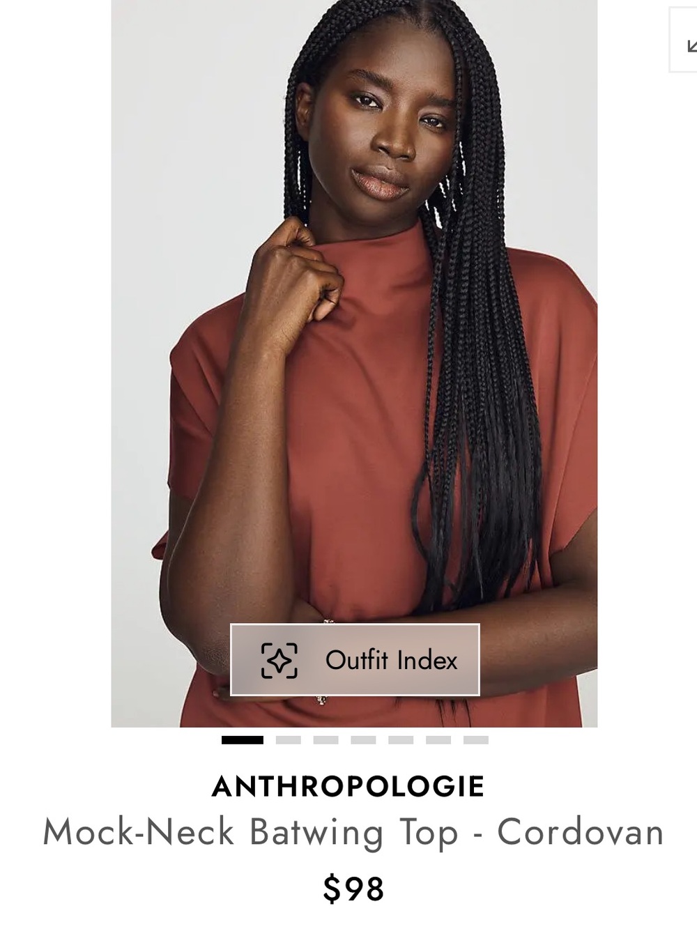 Anthropologie Cordovan Mock-Neck Batwing Top Size M